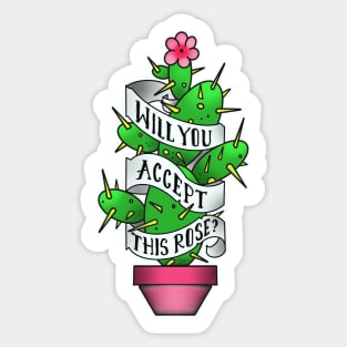 will you accept this rose parody Sticker